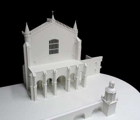 Maquetas: Igreja de So Francisco - Fachada poente, troo do aqueduto e caixa demolidos em 1873, vora (figura 2)