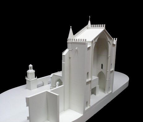 Maquetas: Igreja de So Francisco - Fachada poente, troo do aqueduto e caixa demolidos em 1873, vora (figura 3)