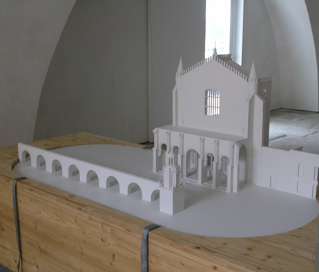 Maquetas: Igreja de So Francisco - Fachada poente, troo do aqueduto e caixa demolidos em 1873, vora (figura 3)