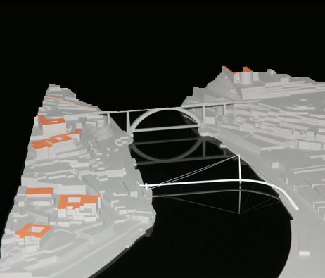 Maquetas: Ponte pedonal sobre o Rio Douro. Porto - Vila Nova de Gaia (figura 1)